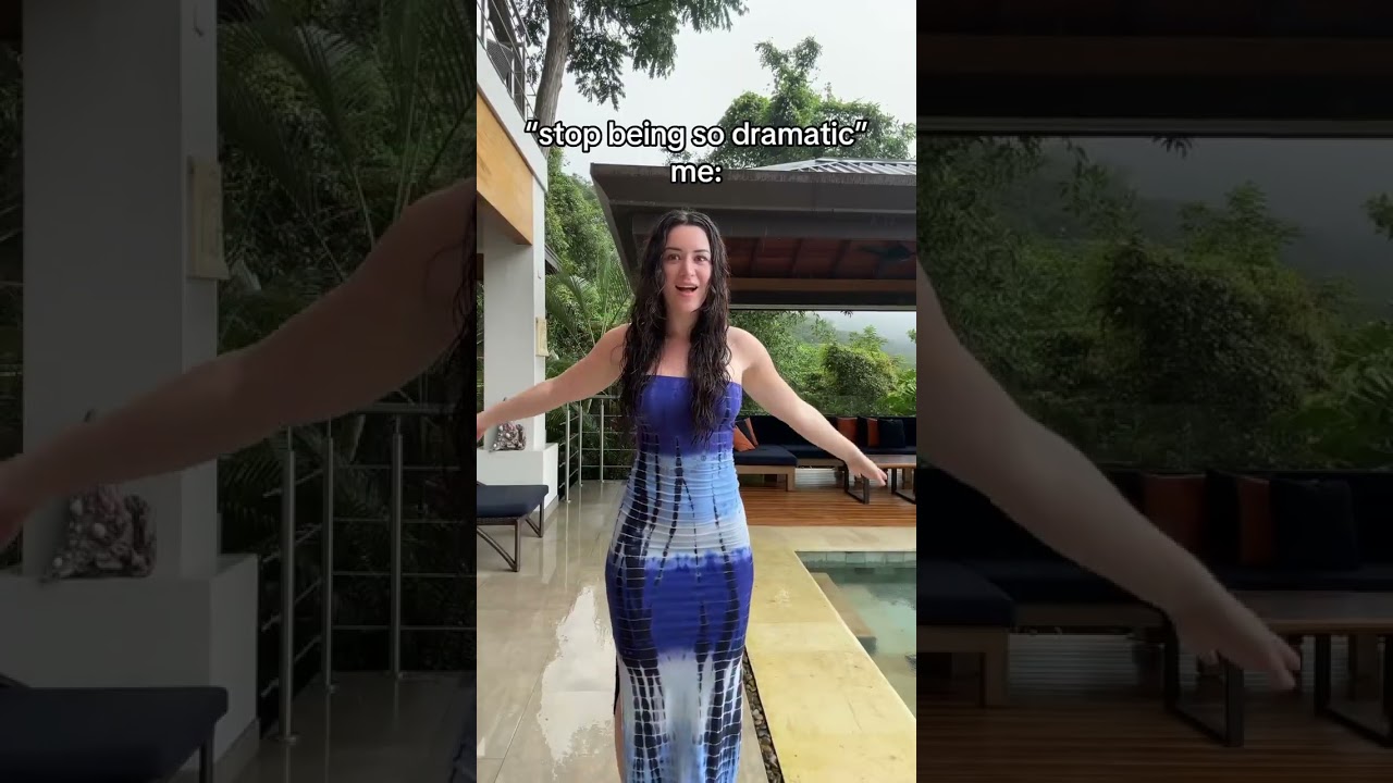 pretty girl dancing in the rain