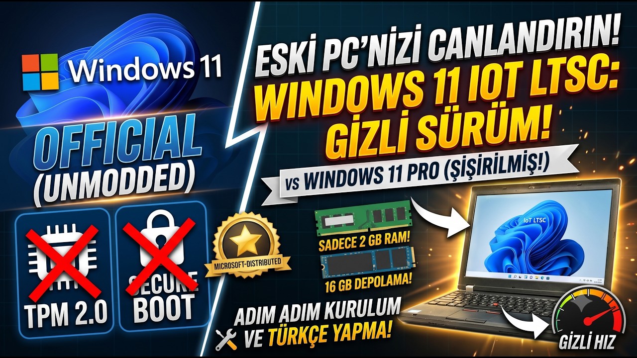Microsoft Bunu Gerçekten Yayınladı Mı? 2 GB Ram'le Çalışan Windows 11 😮