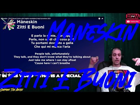 Måneskin - Zitti E Buoni (Lyrics with English translation) Italy Eurovision 2021 | Reaction