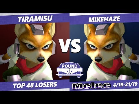 Pound 2019 SSBM -  Tiramisu (Fox) VS bc MikeHaze (Fox) Smash Melee Top 48 Losers