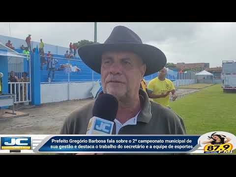 Prefeito Gregório Barbosa fala sobre o 2ª campeonato de sua gestão e destaca o trabalho do secretário  Kako e a sua equipe.