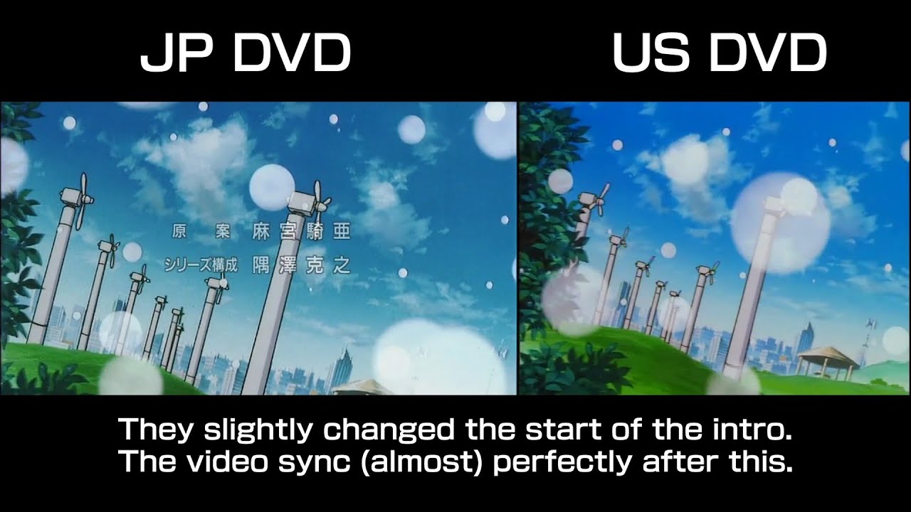 Corrector Yui opening JP/US DVD aspect ratio comparison