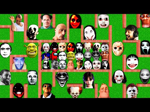 SURVIVAL MAZE with 100 NEXTBOTS in MINECRAFT animation! OBUNGA gameplay - coffin meme