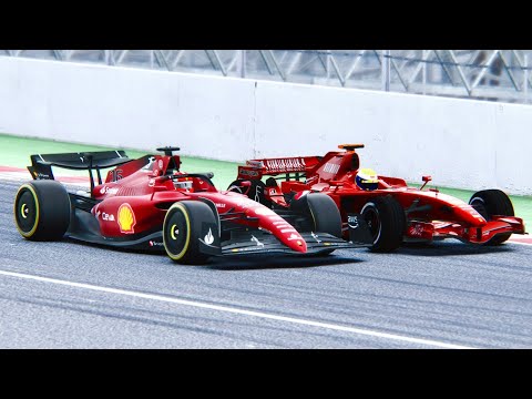 Ferrari F1 2022 F1-75 vs Ferrari F1 2007 Felipe Massa at Barcelona GP