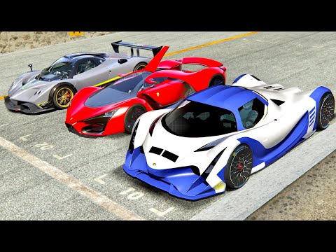Devel Sixteen vs Ferrari F80 Concept vs Pagani Zonda R - Spa
