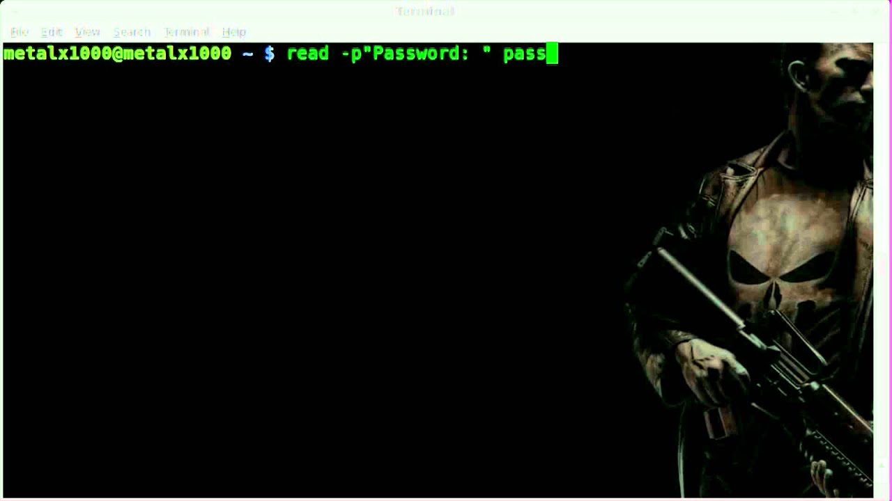 Get User Password Input without Displaying it On Screen - BASH - Linux