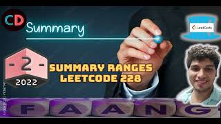 YouTube video 'Summary Ranges | Leetcode 228 | Easy String manipulation | Live coding session 🔥🔥'