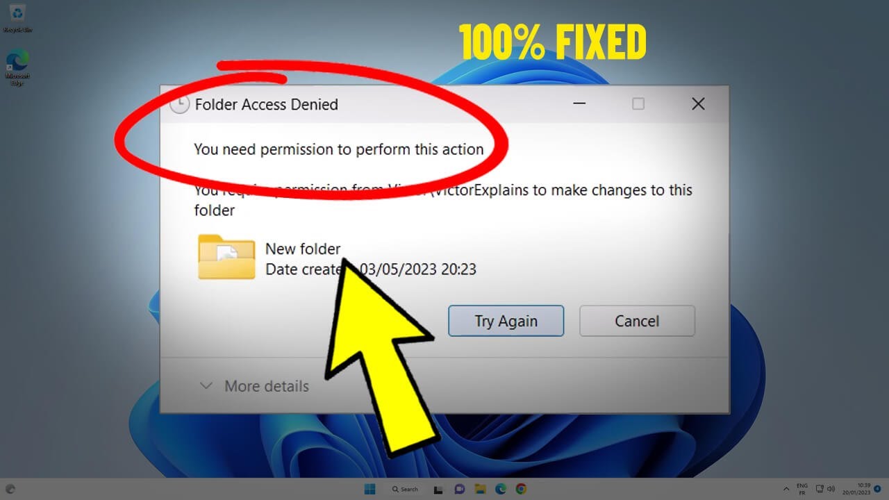 Fix Folder Access Denied , You need permission to perform this action in Windows 11 / 10 - Solved ✅