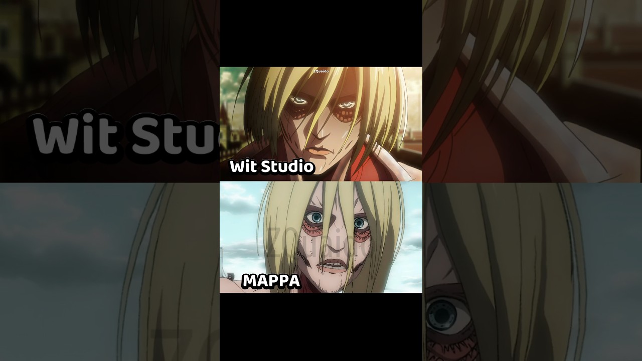 Female Titan, Wit Studio vs MAPPA #anime #shorts #aot