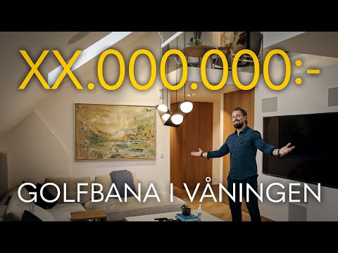 Tour inuti LYXVÅNING i Vasastan/Östermalm (TVÅ plan, gym och putting green)