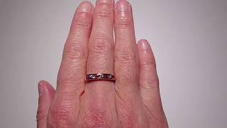 A channel set Ruby and Diamond eternity ring