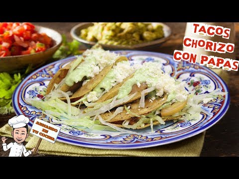 Tacos de papa con Chorizo