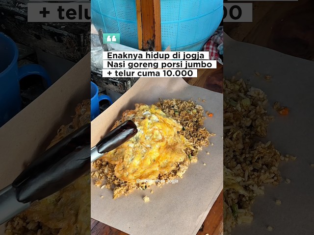 Nasi goreng porsi jumbo + telur dadar cuma 10rb di jogja 