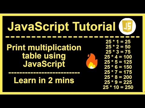 Print multiplication table using JavaScript | learn in 2 mins 🔥🔥