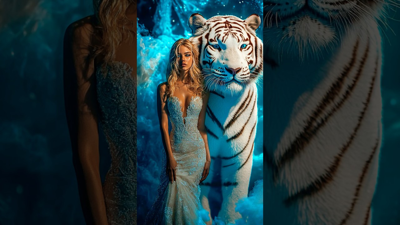 A woman performs a fusion with the white tiger on  AGT #americagottalent  #magic #fusion