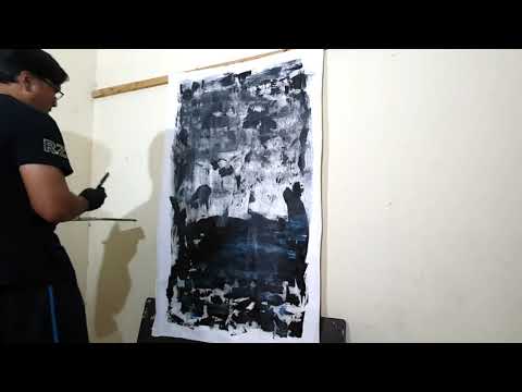 ABSTRACT EXPRESSION PAINTING | BIG CANVAS | ACRYLIC PAINT BY TESLA PAINT INDONESIA - BARONG