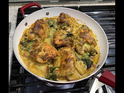 Creamy  Garlic  Butter Chicken 🐓 with potatoes 🥔 Recipe