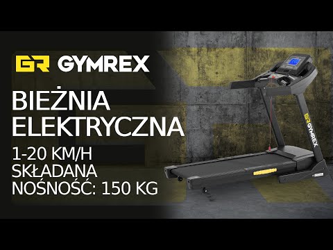 Video - Bieżnia elektryczna - składana - 1350 W - 1-20 km/h - 150 kg - 12 programów - wentylator