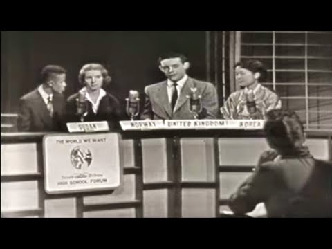 1958 High school exchange students - Korea, Norway, Sudan, UK. Subject: American High Schools pt.1