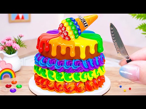 Creamy Rainbow Cake Recipe 😲🌈 Best Yummy Miniature Rainbow Cake Decorating Ideas 🍉 The Cake Corner