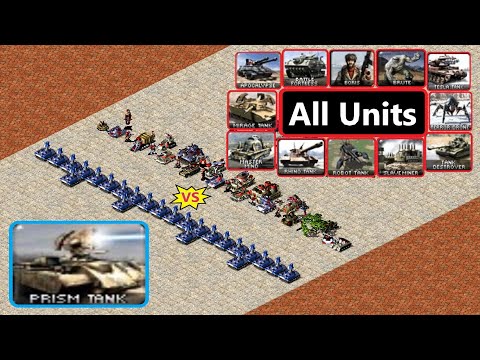 Prism Tanks vs All Units - Same Cost - Red Alert 2
