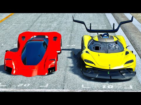 Koenigsegg Tornado Concept vs Ferrari Marte 2050 Concept - Old Monza