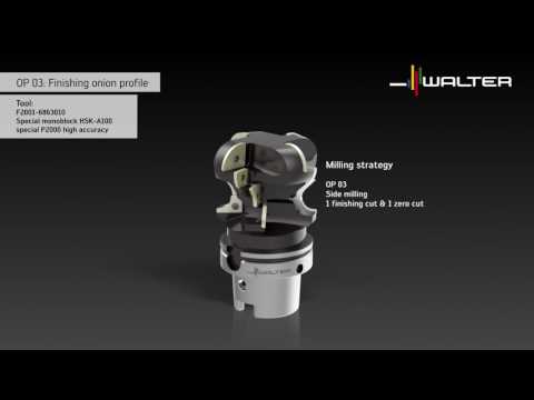 Onion root profile machining (at a turbine blade) - Walter Tools / Starrag AG (metric)