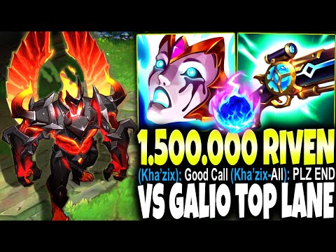 A 1.500.000 RIVEN vs My Full AP Galio Top Build and the MOST TILTED JUNGLER 🔥 LoL Galio s14 Gameplay