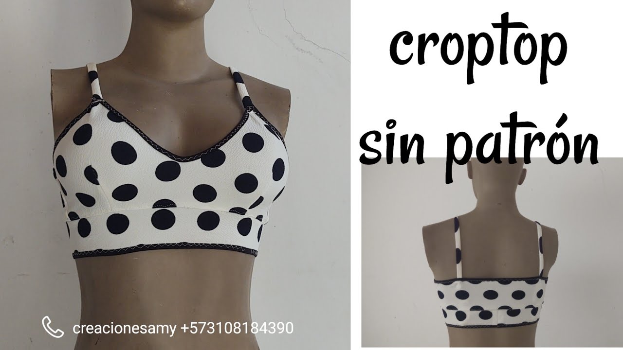😍😍como hacer brasier, croptop, bralette, corpiño,sin moldes ,sin varillas O aros, utilizando retazos