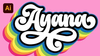 How to Make Vibrant Colorful Retro Text in Illustrator!