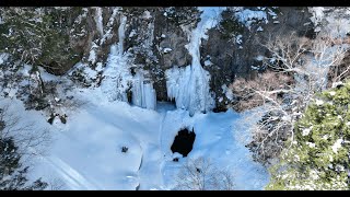 [4K] 日光 戦場ヶ原 庵滝 Frozen Iori Falls – Ice Waterfall in Snowy Senjōgahara, Nikkō, Japan