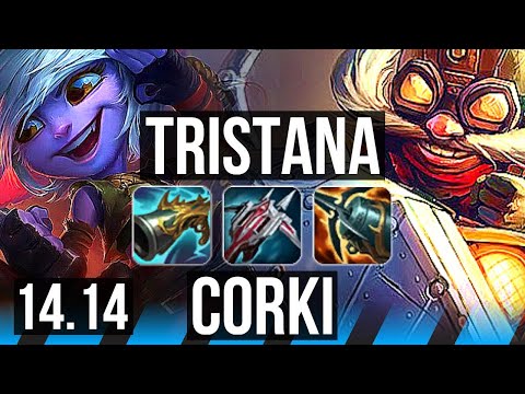 TRISTANA vs CORKI (MID) | 6 solo kills, 500+ games, Dominating | VN Diamond | 14.14