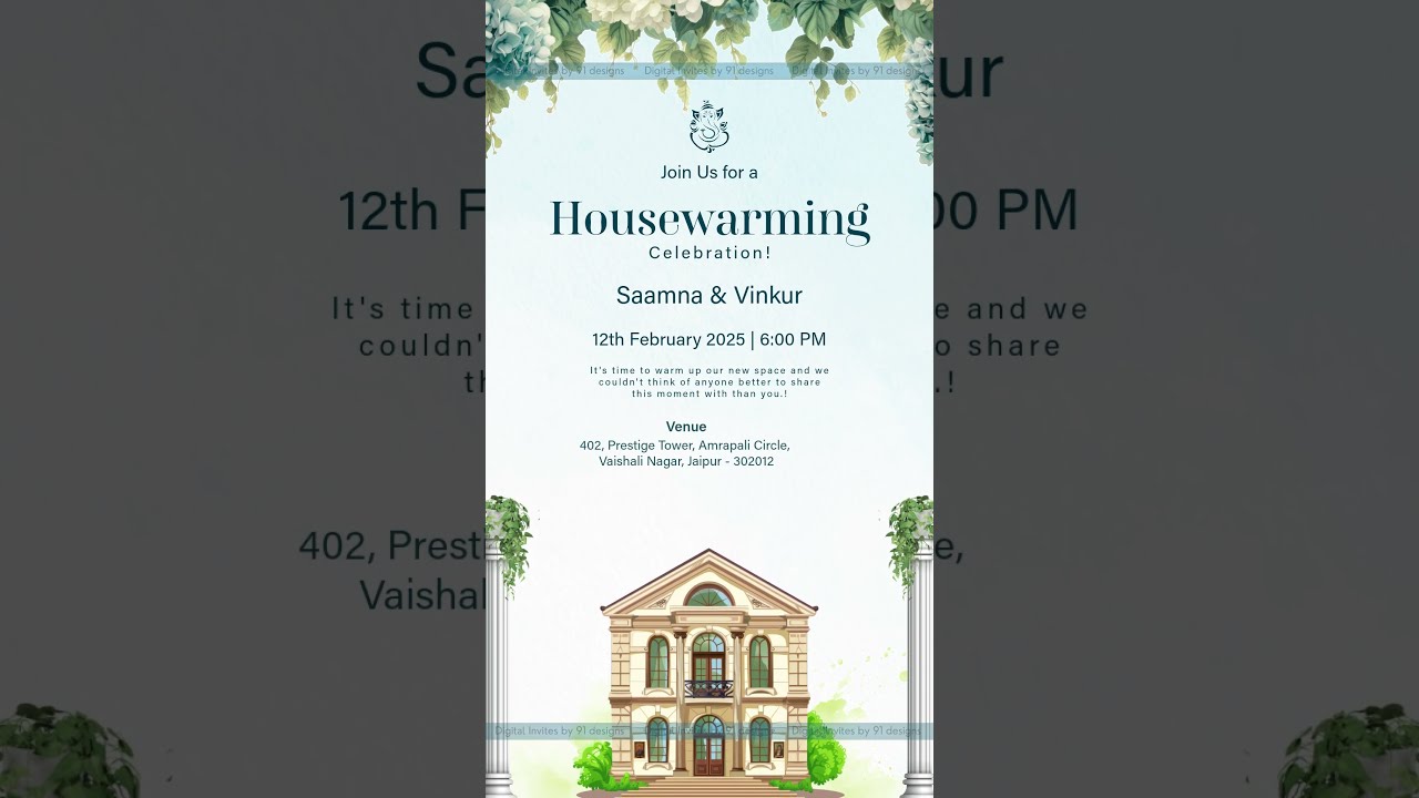 Ivory & Sage New Home Ceremony Card