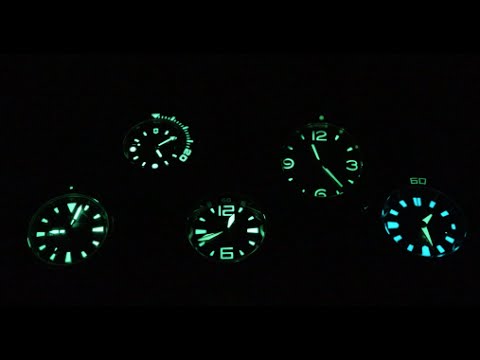 Lume Comparison Review 4 divers watch + Lum-Tec V1 Red