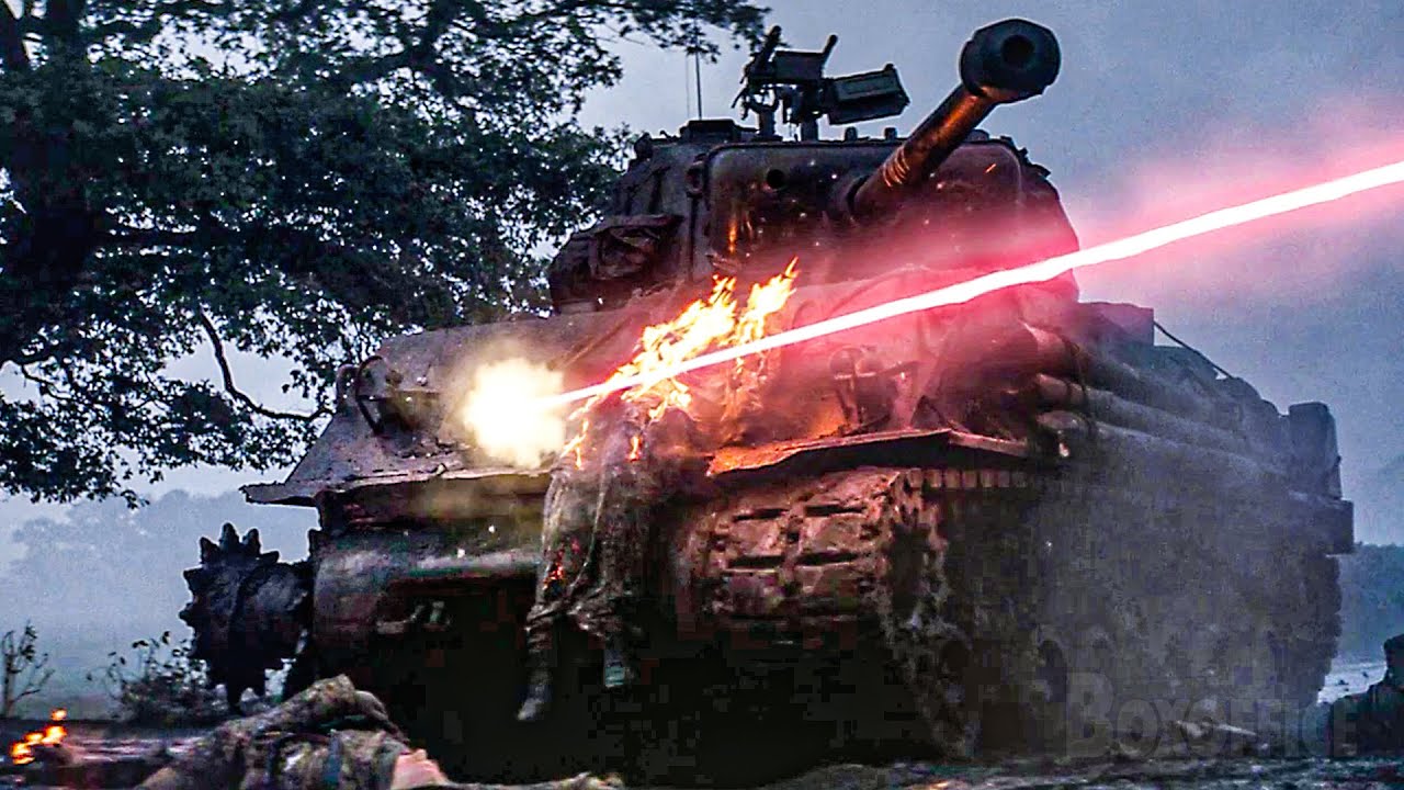 Um único tanque enfrenta um exército alemão inteiro | Corações de Ferro | Clipe
