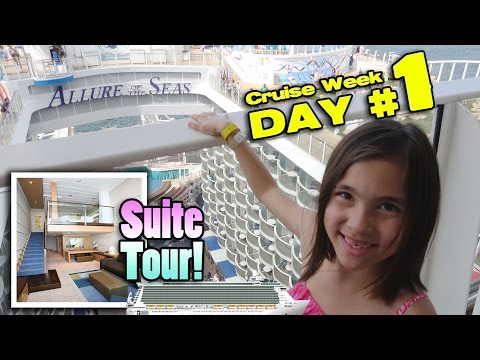 TWO STORY ROOM TOUR!! Royal Caribbean ALLURE OF THE SEAS Crown Loft Suite! [CRUISE WEEK DAY 1] Video