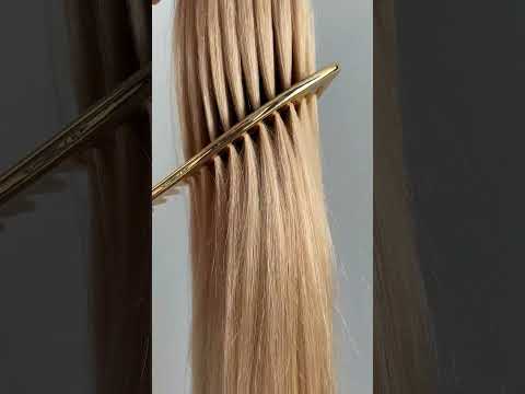 Волосся для гарячого нарощування на капсулах, 45 см, пряме, 200 пасм, золотистий блонд (24) video