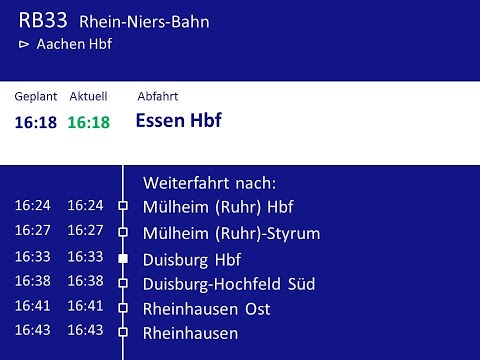 [DB Regio NRW] Ansagen RB33 Essen - Aachen