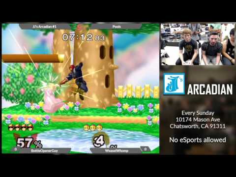 JJ's Arcadian #1 - BottleOpenerGuy (Falcon) vs. WeaselWhomp (Fox/Peach) - Pools