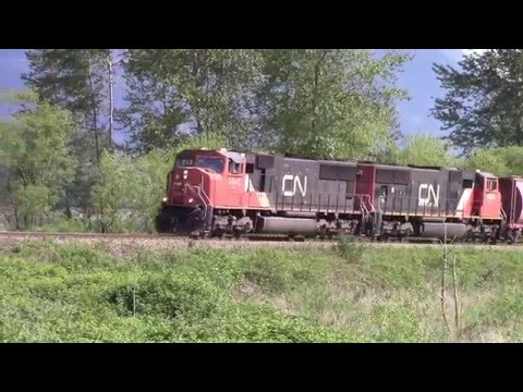 Trains BC 2016: New Train!! CN 743 (Oil) @ Sumas Mtn. Canada 18APR16 SD75I 5648 Leading
