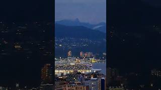 Ruby Princess final departure from Vancouver Harbour | night Cruise Ship Departures