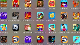 Grimace Monster Scary Survival,Scary Little Prankster,Roblox,Granny Chapter Two,Squid Survival......