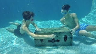 WE FOUND A SECRET TREASURE BOX IN OUR SWIMMING POOL!