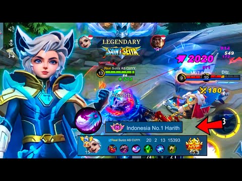 Harith Top 1 Indonesia 20 Kills ! Bully Musuh Sampai Feeder Semuanya ! Harith Top 1 Global - MLBB