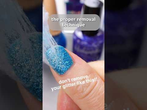 Part of a video titled How to remove glitter polish #nailpolish #glitternails - YouTube
