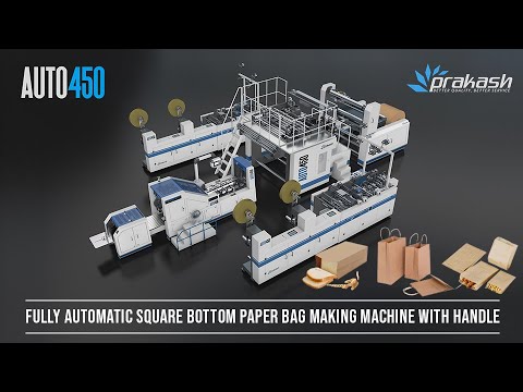Fully Automatic Roll Fed Square Bottom Paper Bag Making Machine