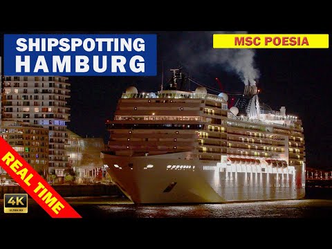 Thumbnail for MSC POESIA (MSC CRUISES) - Ship departing from the port of Hamburg - Shipspotting Hamburg, real time