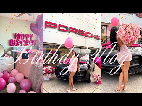 MY 25th BIRTHDAY VLOG 🎀🎂| new car + opening gifts + pink decor + girly apartment & more ᥫ᭡