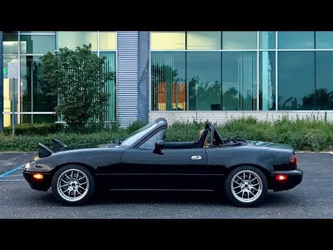 The 1994 Mazda MX-5 Miata gets Big Grip! POV Sunset Drive (Binaural Audio)