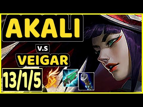 STROMPEST (AKALI) vs VEIGAR - 13/1/5 KDA MID GAMEPLAY - NA Ranked DIAMOND